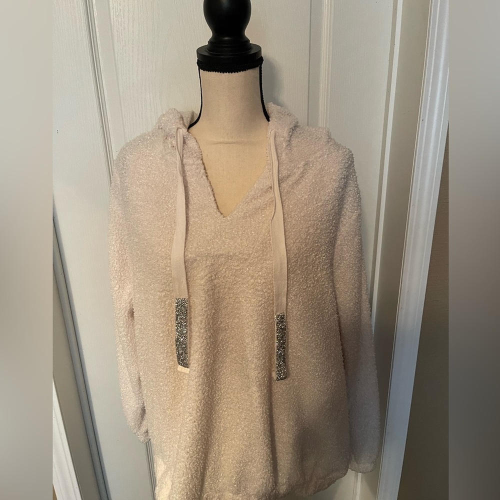 Women’s 3X Adrienne Vittadini White Hooded Sweatshirt. White - Picture 2 of 4